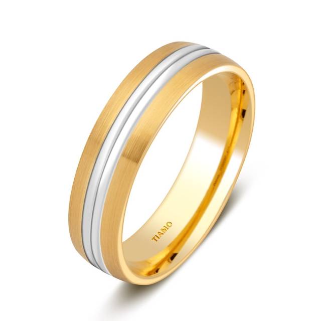 Обручальное кольцо из комбинированного золота  TIAMO (000091)