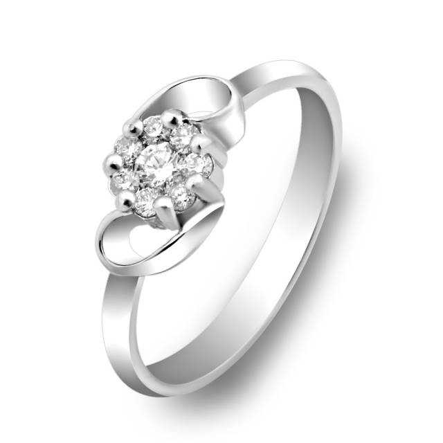 Кольцо из белого золота с бриллиантами (023874)