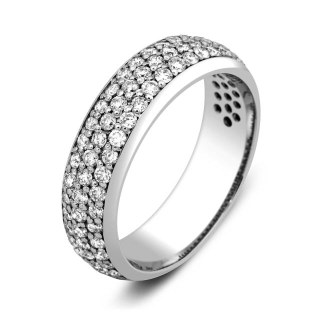 Обручальное кольцо из белого золота с бриллиантами (000175)