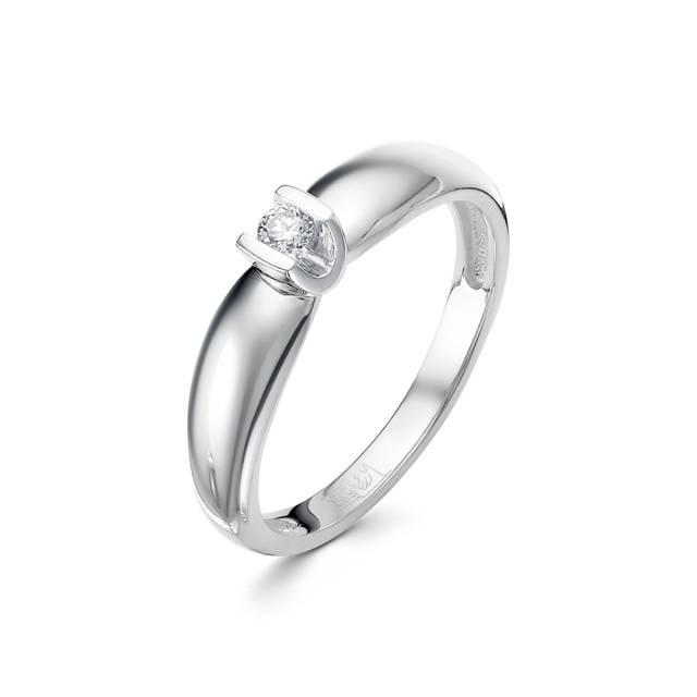 Помолвочное кольцо из белого золота с бриллиантом (043287)