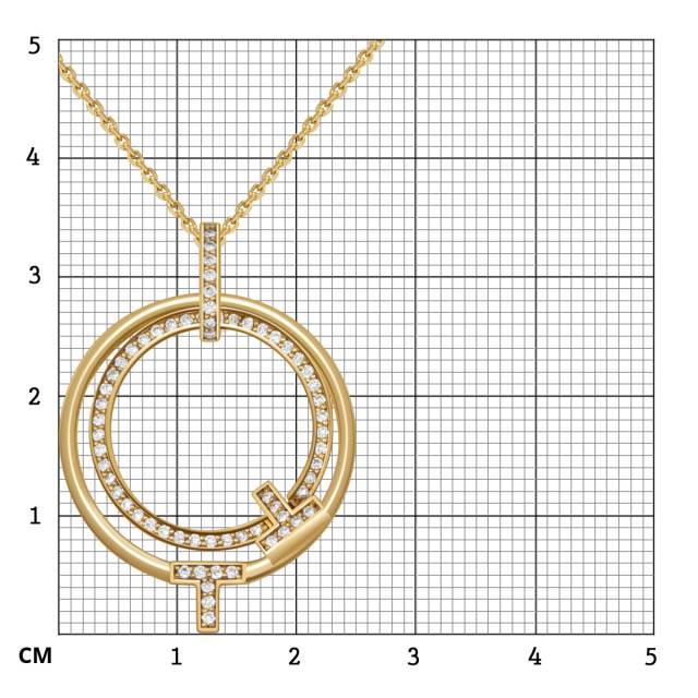 Колье из жёлтого золота с бриллиантами (032288)