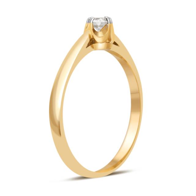 Помолвочное кольцо из жёлтого золота с бриллиантом (032736)