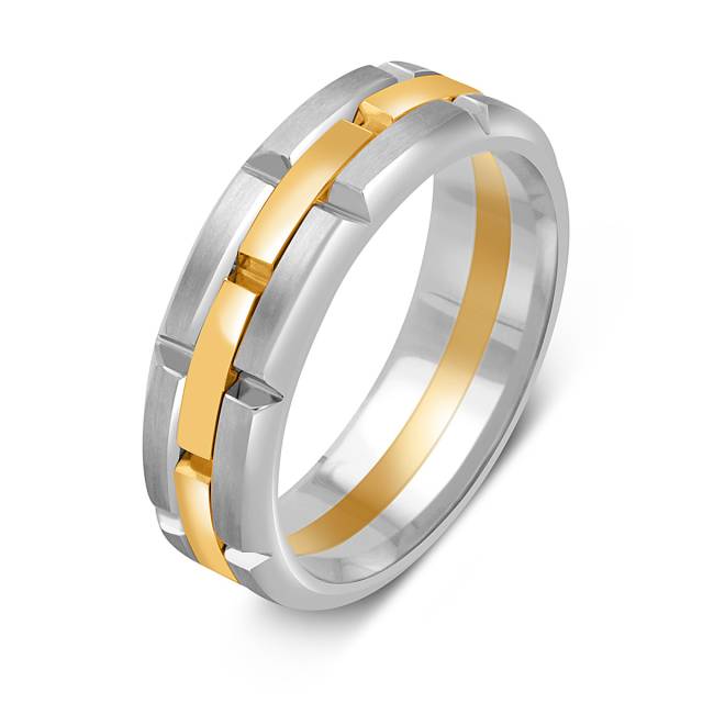 Обручальное кольцо из комбинированного золота  (052447)