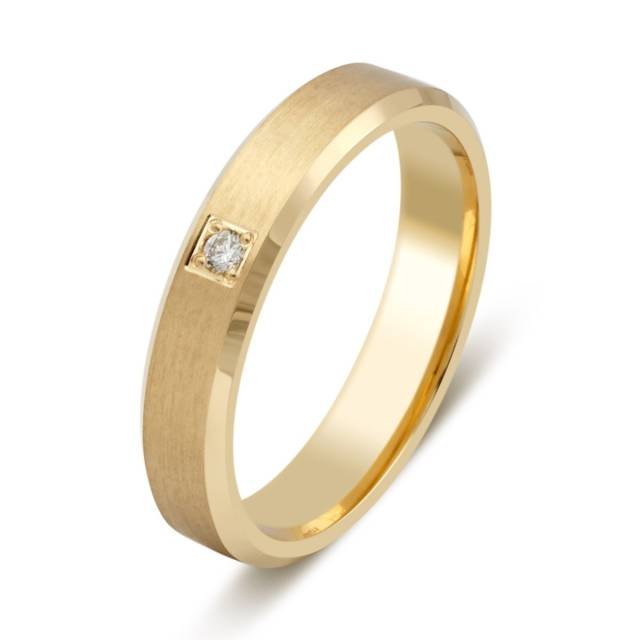 Обручальное кольцо из жёлтого золота с бриллиантом (028709)