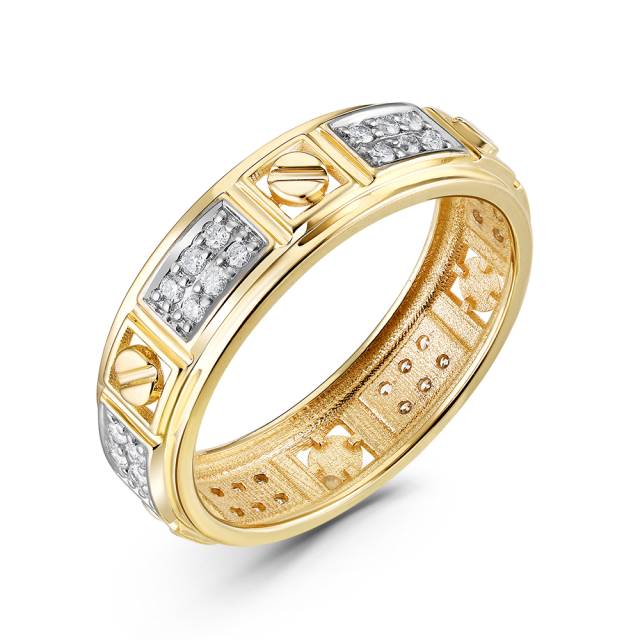 Кольцо из жёлтого золота с бриллиантами (052900)