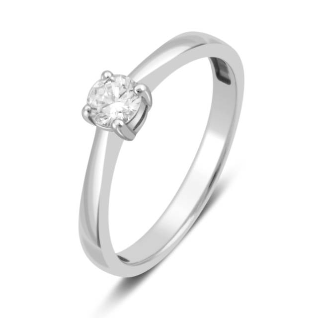 Помолвочное кольцо из белого золота с бриллиантом (032706)