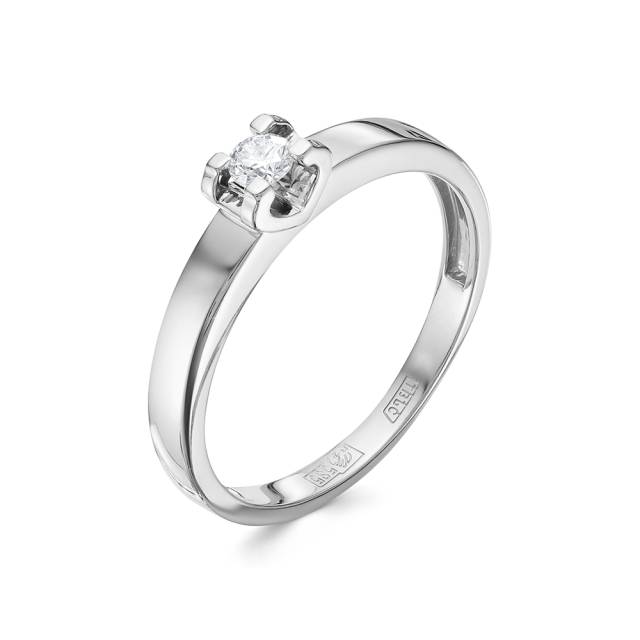 Помолвочное кольцо из белого золота с бриллиантом (053851)
