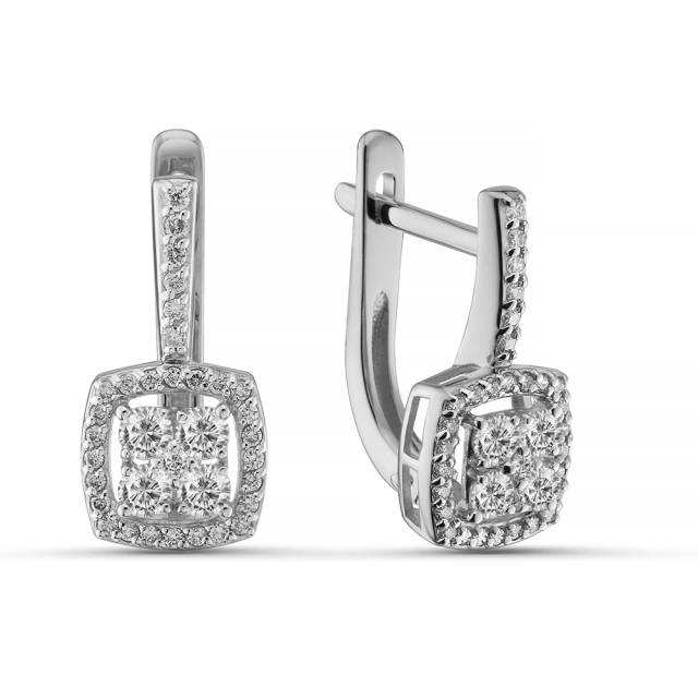 Серьги из белого золота с бриллиантами (063759)