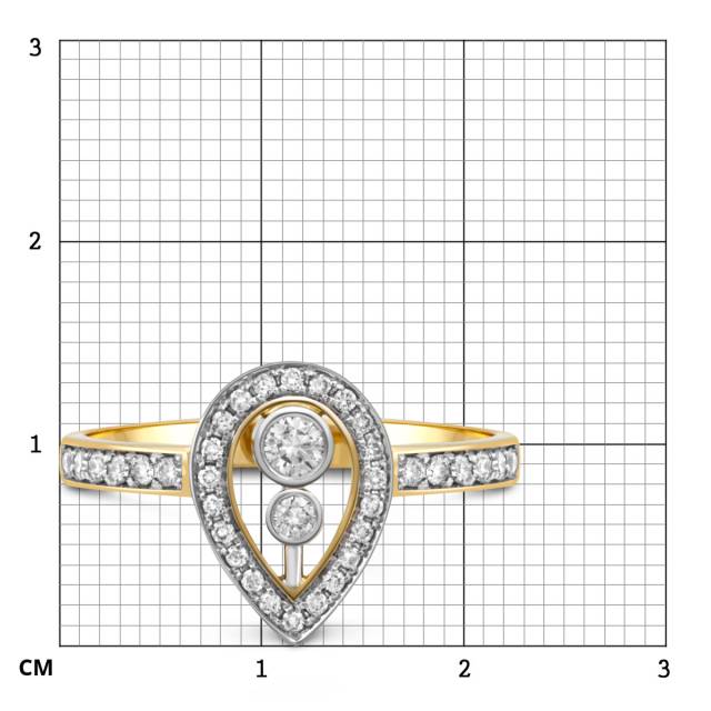 Кольцо из жёлтого золота с бриллиантами (048902)