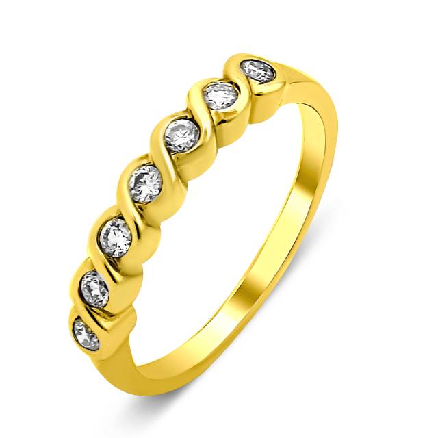 Кольцо из жёлтого золота с бриллиантами (017999)
