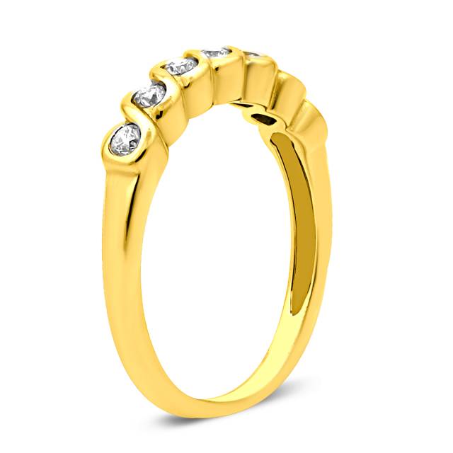 Кольцо из жёлтого золота с бриллиантами (017999)