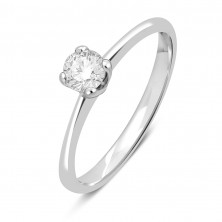 Помолвочное кольцо из белого золота с бриллиантом (028634)
