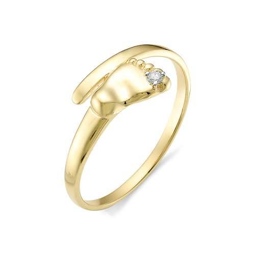 Кольцо из жёлтого золота с бриллиантом (031325)