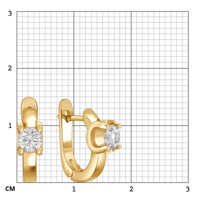 Серьги из жёлтого золота с бриллиантами (049660)