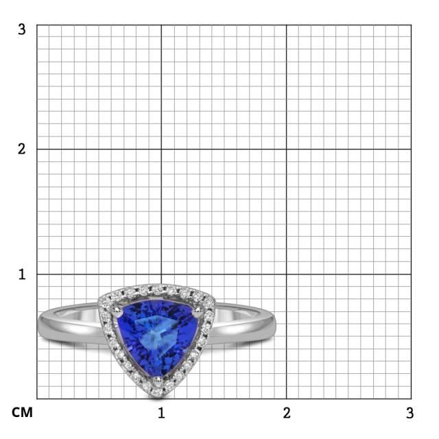 Кольцо из белого золота с бриллиантами и танзанитом (055646)