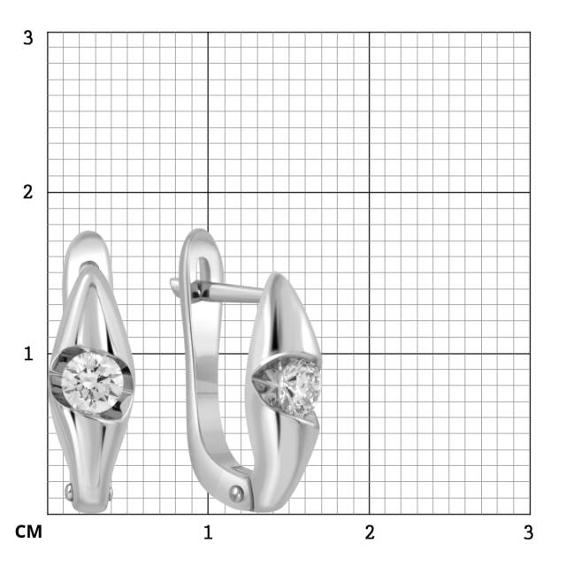 Серьги из белого золота с бриллиантами (049566)