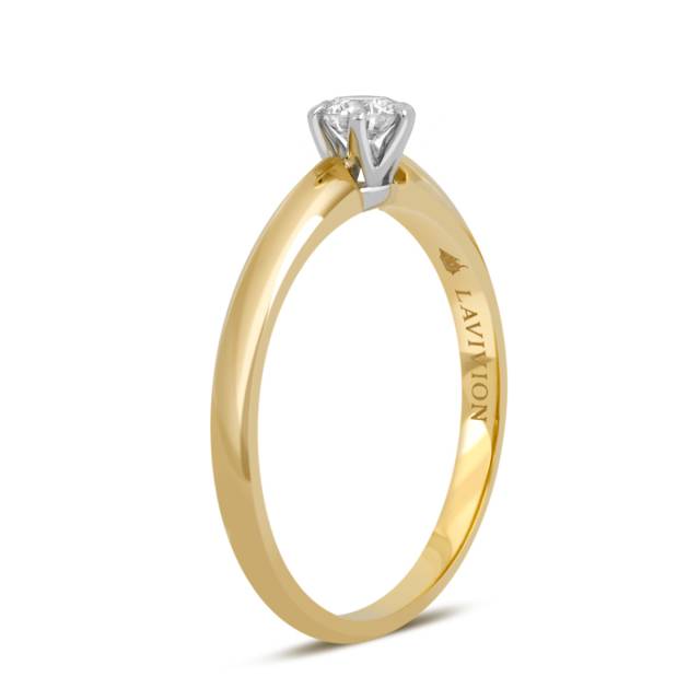 Помолвочное кольцо из комбинированного золота с бриллиантом (042938)