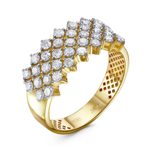Кольцо из жёлтого золота с бриллиантами (049945)