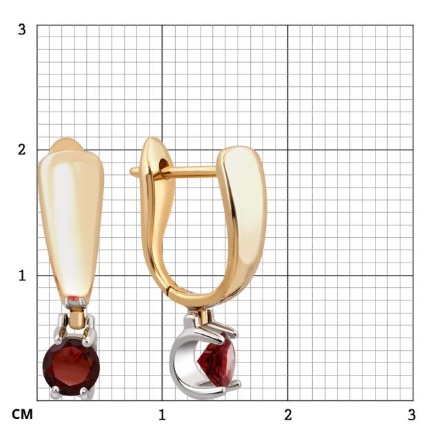 Серьги из комбинированного золота с рубинами (043860)