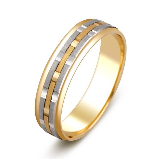 Обручальное кольцо из  комбинированного золота (000270)