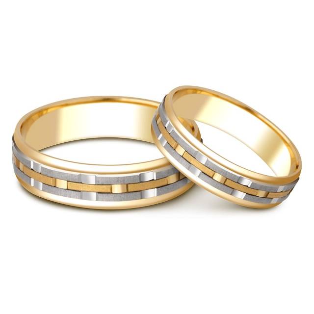 Обручальное кольцо из  комбинированного золота (000270)