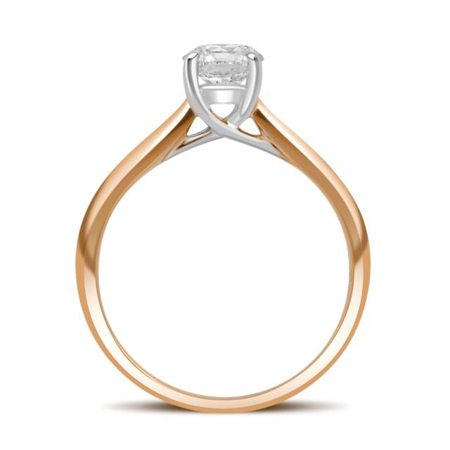 Помолвочное кольцо из комбинированного золота с бриллиантом (040591)