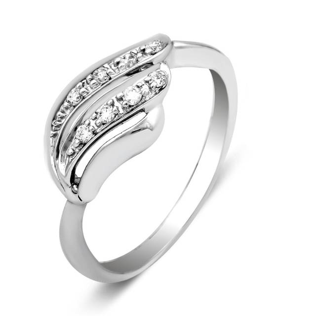 Кольцо из белого золота с бриллиантами (022336)