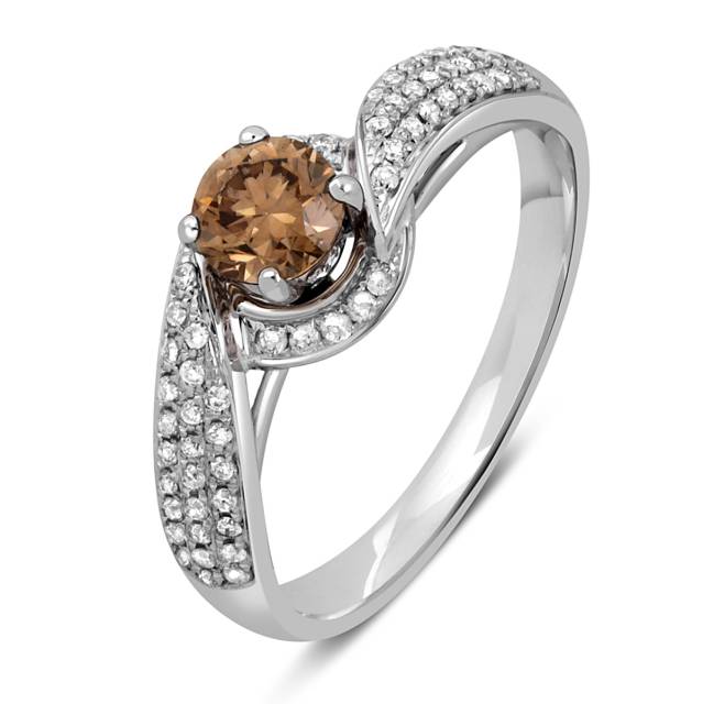 Помолвочное кольцо из белого золота с бриллиантами (048182)