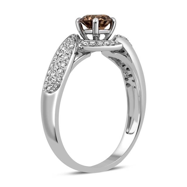 Помолвочное кольцо из белого золота с бриллиантами (048182)