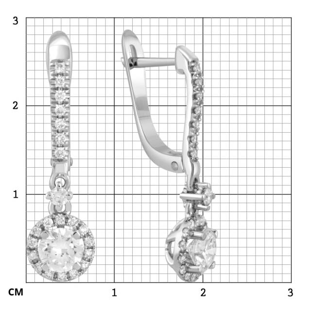 Серьги из белого золота с бриллиантами (046908)