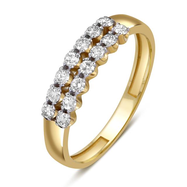 Кольцо из жёлтого золота с бриллиантами (052958)
