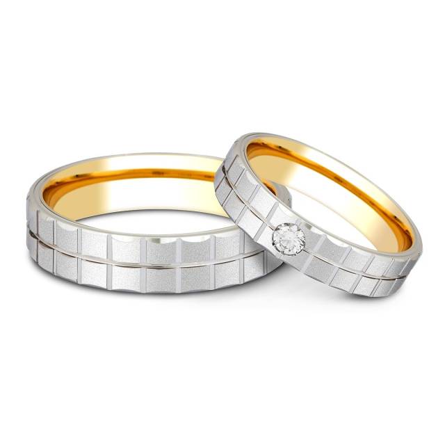 Обручальное кольцо из комбинированного золота Tiamo (014957)