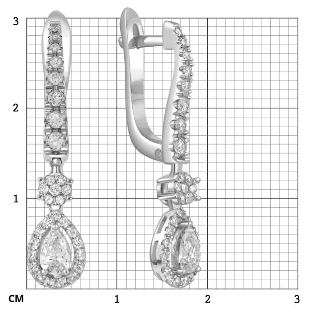 Серьги из белого золота с бриллиантами (049556)