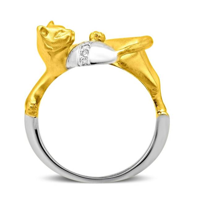 Кольцо из комбинированного золота с бриллиантами (027313)
