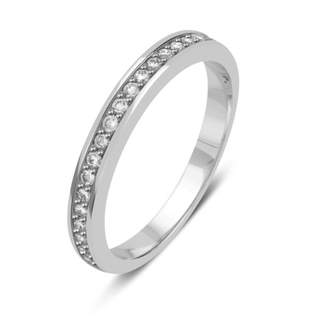 Обручальное кольцо из белого золота с бриллиантами (014339)