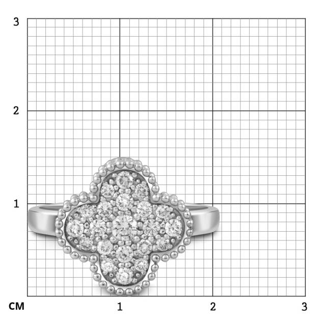 Кольцо из белого золота с бриллиантами (051300)