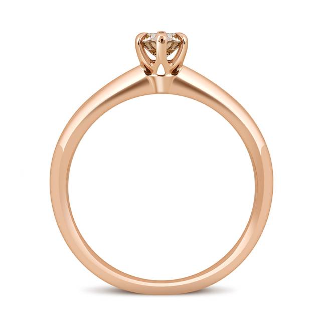 Помолвочное кольцо из красного золота с бриллиантом (049303)