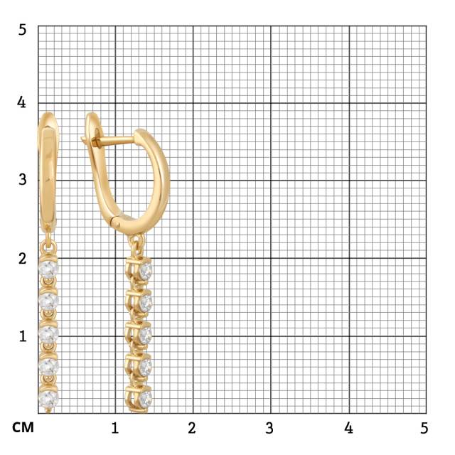 Серьги из жёлтого золота с бриллиантами (046976)