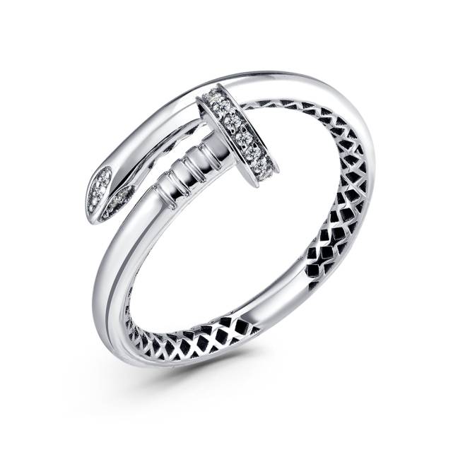 Кольцо из белого золота с бриллиантами (050502)