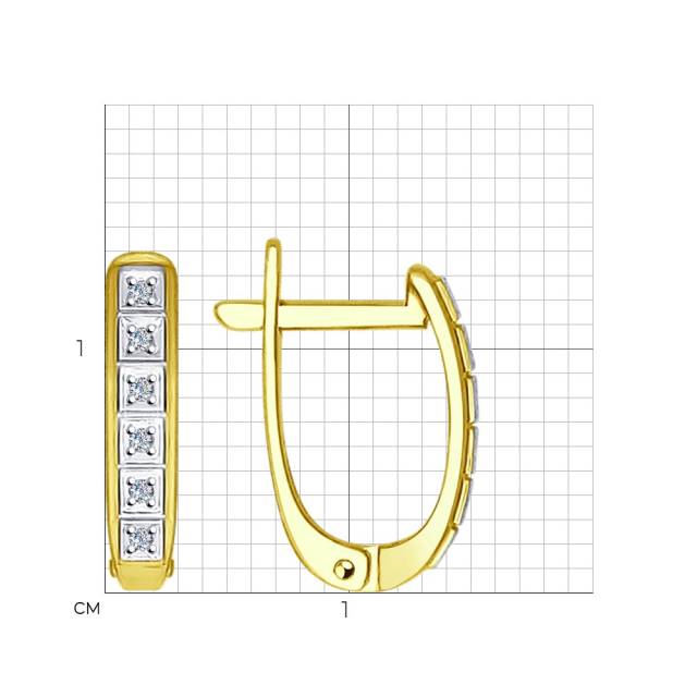 Серьги из жёлтого золота с бриллиантами (048615)