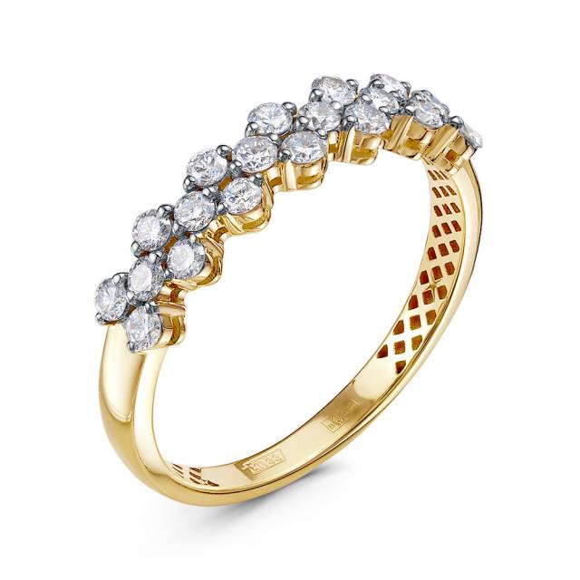 Кольцо из жёлтого золота с бриллиантами (051528)
