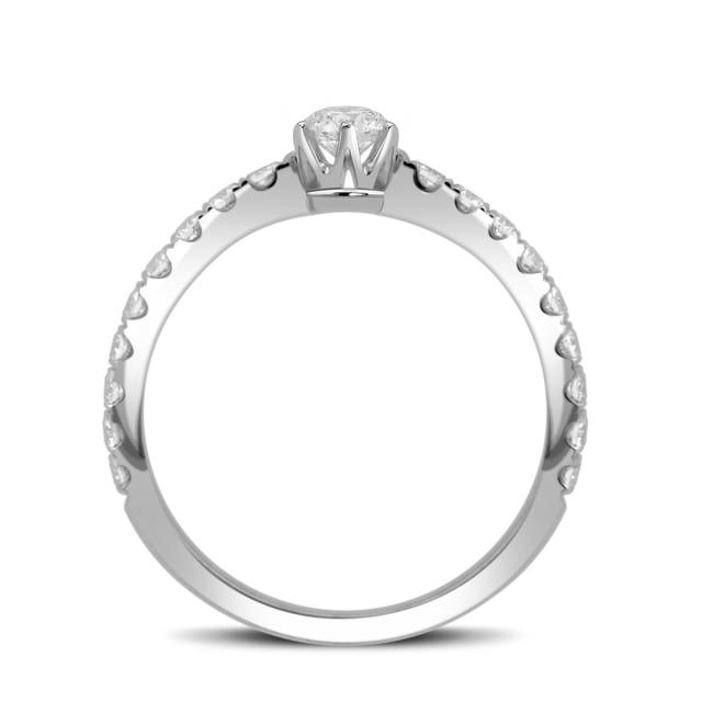Помолвочное  кольцо из белого золота с бриллиантами (049417)