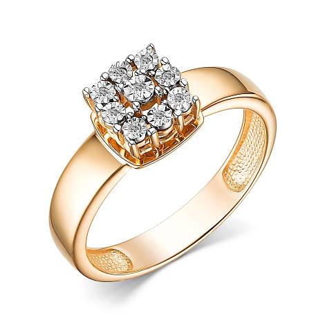 Кольцо из красного золота с бриллиантами (053691)