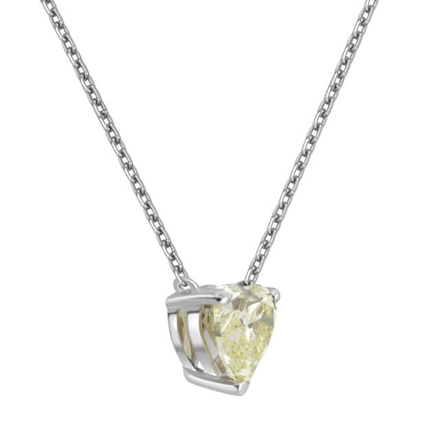 Колье из белого золота с бриллиантом Сердце (046736)