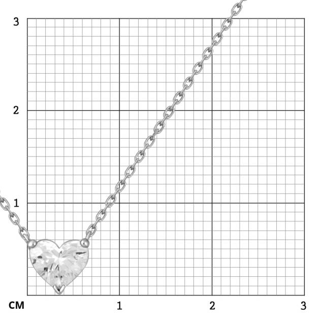 Колье из белого золота с бриллиантом Сердце (046736)