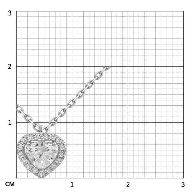 Колье из белого золота с бриллиантами Сердце (054383)