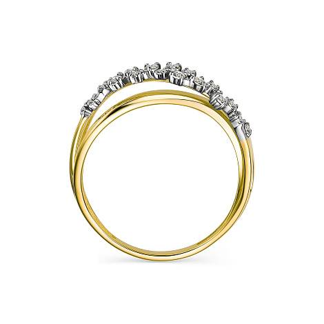Кольцо из жёлтого золота с бриллиантами (047331)