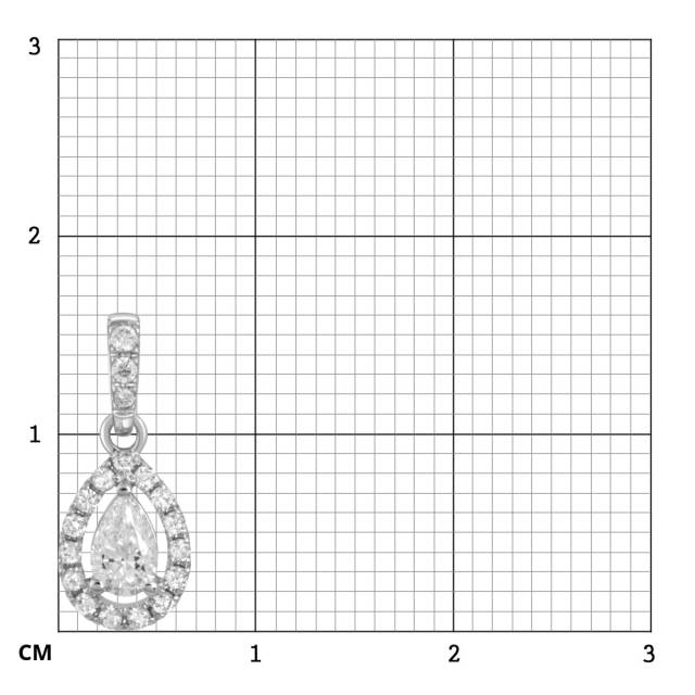 Кулон из белого золота с бриллиантами (050847)