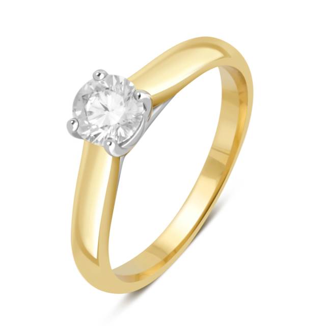 Помолвочное кольцо из жёлтого золота с бриллиантом (038800)