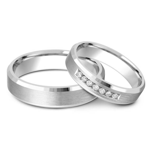 Обручальное кольцо из белого золота (010487)